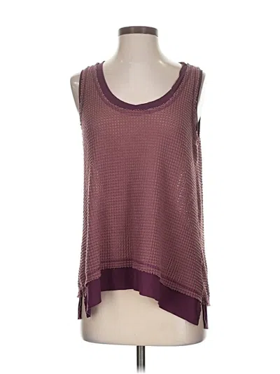 Pre-owned La Miel Tank Top Purple Cold Shoulder Neckline Tops