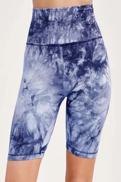 La Miel Tie Dye Bike Shorts In Blue