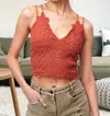 La Miel Wild And Free Crop Top In Brick
