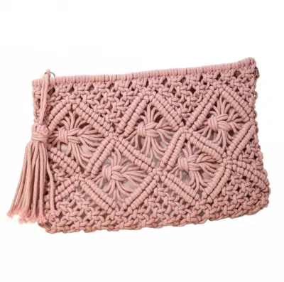 La Miel Women's Solara Macramé Bag In Light Pink