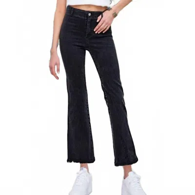 La Miel Women's Washed Flare Denim Jeans In Black In Blue