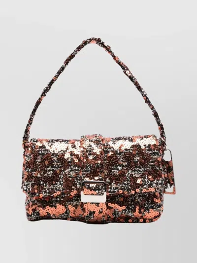 La Milanesa Adjustable Strap Shoulder Bag With Buckle Detail In Brown