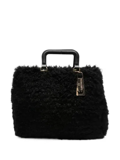 La Milanesa Amal Faux-fur Clutch Bag In Black