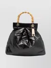 La Milanesa Bamboo Handle Mini Bag With Gold Hardware In Black