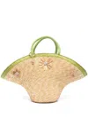 La Milanesa Beige Calore Straw Tote Bag In Beige