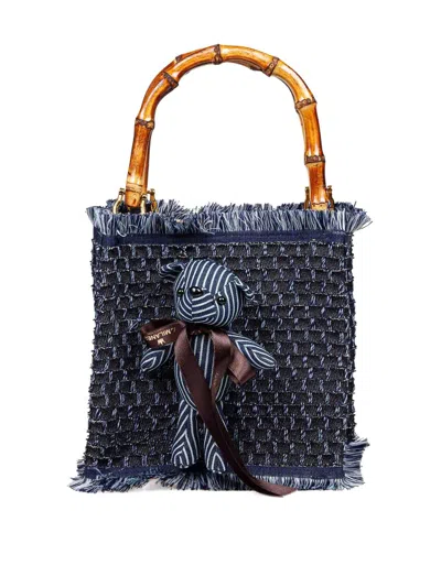 La Milanesa Small Pepper Bag In Dark Blue Denim Color
