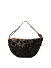 La Milanesa Fur-effect Half-moon Shoulder Bag In Brown