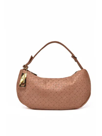 La Milanesa Brown Polyester-blend Woven Shoulder Bag