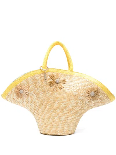 La Milanesa Calore Straw Tote Bag
