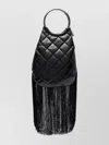 La Milanesa Quilted Fringed-bottom Clutch In Black