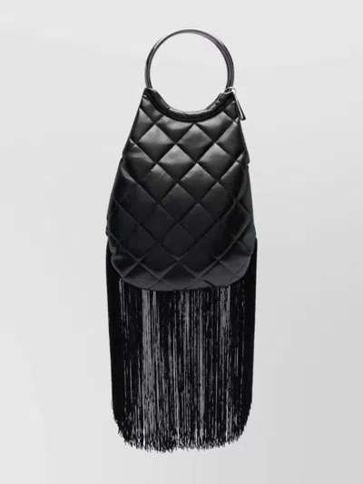 LA MILANESA CIRCULAR HANDLE FRINGE TOTE BAG