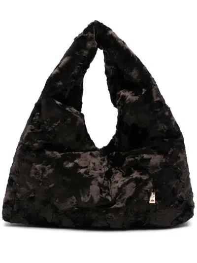 La Milanesa Crushed-texture Tote Bag In Brown
