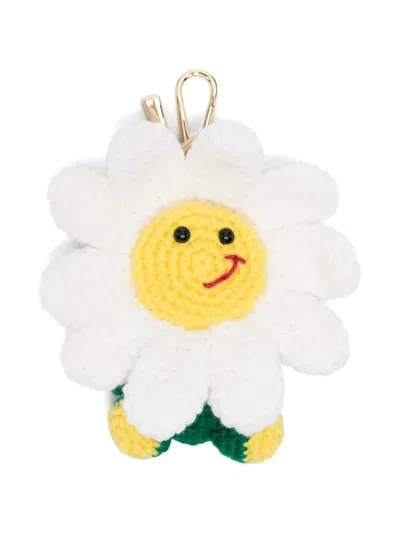 La Milanesa Flower Charm Keyring In White