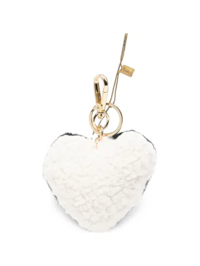 La Milanesa Heart-shaped Bag Charm In White