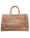 La Milanesa Jute And Viscose Shopping Bag In Multicolor