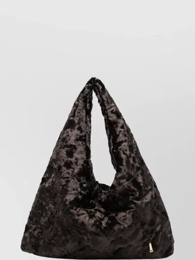 La Milanesa Large Triangle Shoulder Bag With Top Handle In Brown