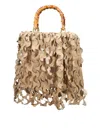 La Milanesa Layered Wavy Cutout Medium Ecru Tote Bag In Nude