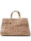 La Milanesa Plage Jute And Viscose Shopping Bag Natural Color In Light Brown