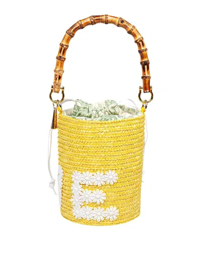 La Milanesa Love Bucket Bag In Straw Yellow Color