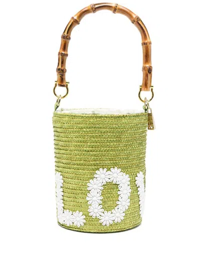 La Milanesa Love Straw Bucket Bag