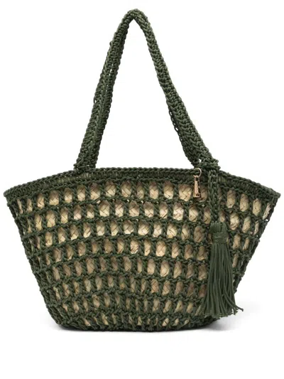 La Milanesa Mediterraneo Straw Tote Bag In Green