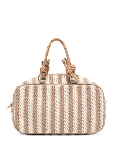 La Milanesa Medium Campanula Striped Tote Bag In Neutral