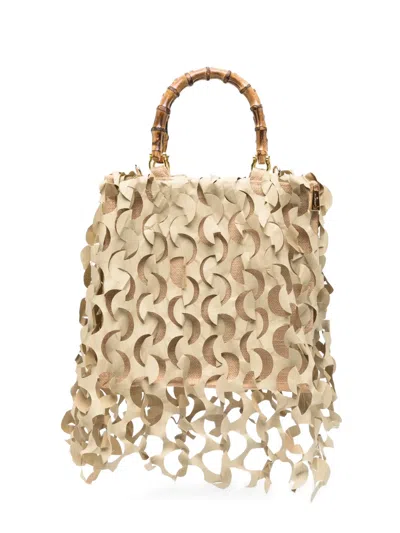 La Milanesa Medium Oceano Bamboo-handle Tote Bag In Neutral