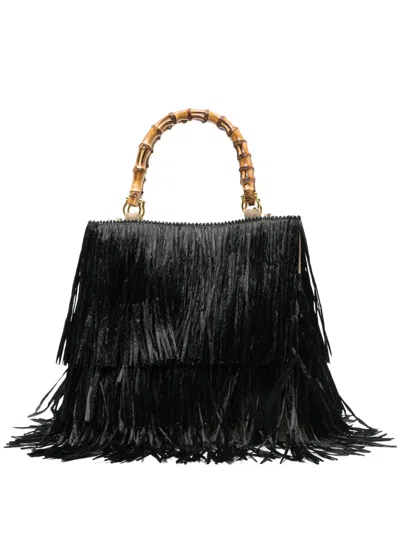 La Milanesa Medium Tan Tote Bag In Black
