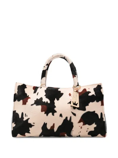 La Milanesa Michep Cow-print Tote Bag In White