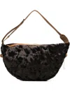 La Milanesa Fur-effect Half-moon Shoulder Bag In Black
