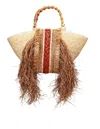 La Milanesa Orizzonte I Straw Shopping Bag With Fringes In Brown