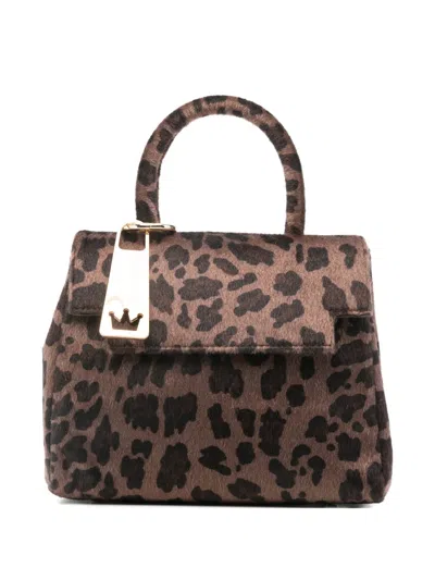 La Milanesa Paola Leopard-printed Tote Bag In Red