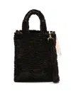 La Milanesa Rectangular Shearling Crossbody Bag Top Handles In Brown