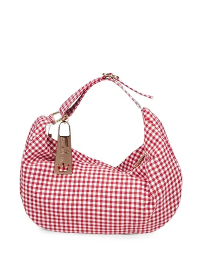La Milanesa Scilla Gingham Shoulder Bag In Red