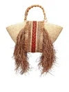 La Milanesa Orizzonte I Straw Shopping Bag With Fringes In Brown