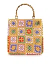 La Milanesa Shopping Bag In Crochet E Manici In Bamboo In Green