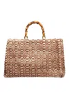 La Milanesa Plage Jute And Viscose Shopping Bag Natural Color