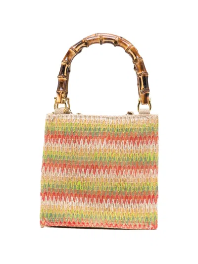 La Milanesa Small Begosf Bamboo Handle Tote Bag In Neutral