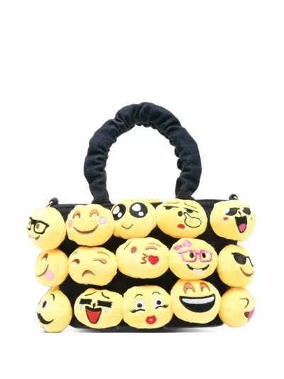 La Milanesa Small Positive Emoji-motif Tote Bag In Yellow