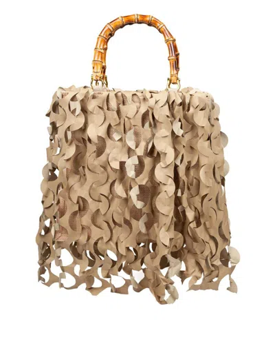 La Milanesa Straw Tote Bag In Ecru'