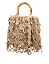 La Milanesa Layered Wavy Cutout Medium Ecru Tote Bag In Nude
