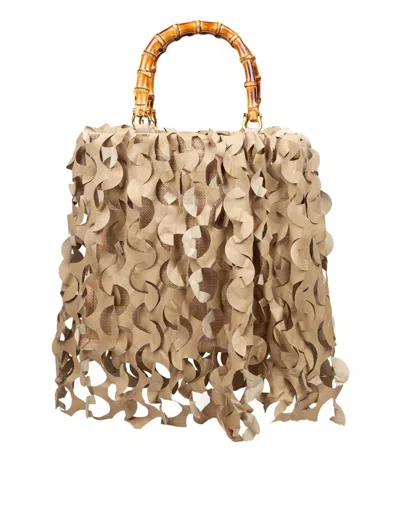 La Milanesa Straw Tote Bag In Ecru'