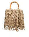La Milanesa Layered Wavy Cutout Medium Ecru Tote Bag In Nude