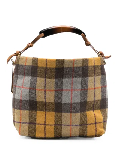La Milanesa Tartan Check Tote Bag In Yellow