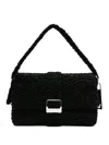 La Milanesa Textured Buckle Shoulder Bag In Black