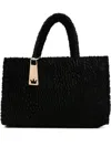 La Milanesa Rectangular Tote Bag Textured Finish In Black