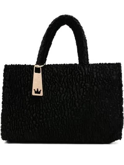 La Milanesa Textured-effect Tote Bag In Black