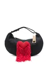 La Milanesa Valentina Heart Tassel Tote Bag In Black