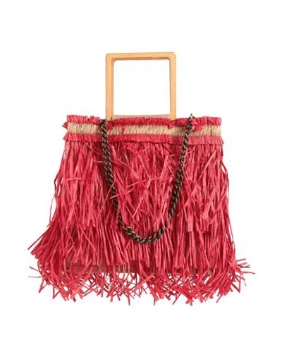 La Milanesa Woman Handbag Red Size - Natural Raffia