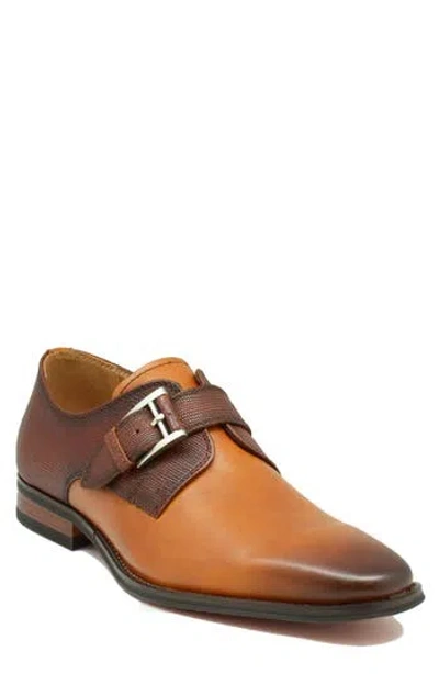 La Milano Albans Monk Shoe In Tan Dark Brown